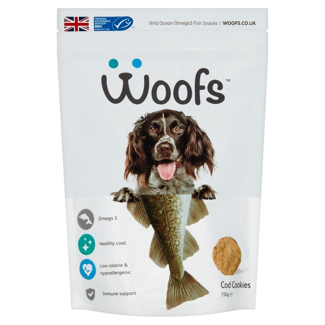 Woofs Cod Cookies Dog Treats - 100% Natural MSC Fish   150g GOODS M&S   