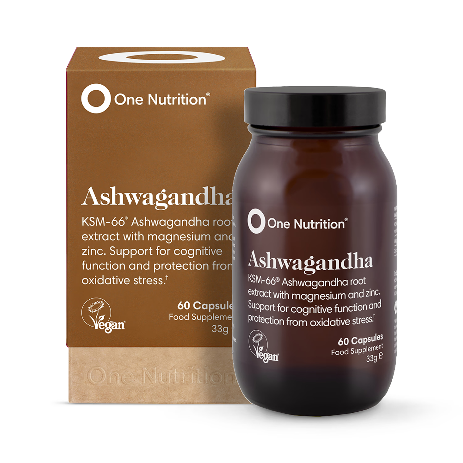 One Nutrition Ashwagandha supplement 60 capsules (British brand)