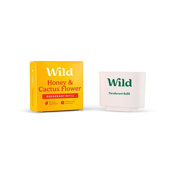 Natural Deodorant Refill Wild Honey Cactus Flower 40g, imported from the UK