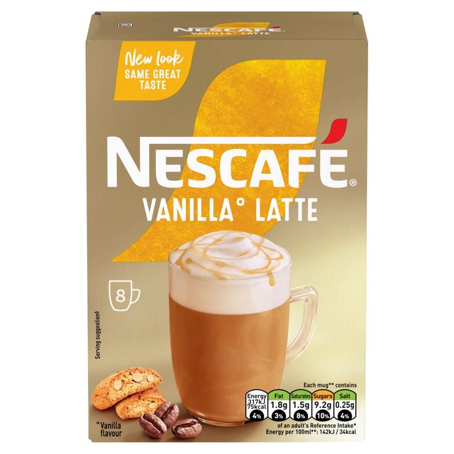 Nescafe Gold Vanilla Latte Instant Coffee 8 Sachets   8 per pack GOODS M&S   