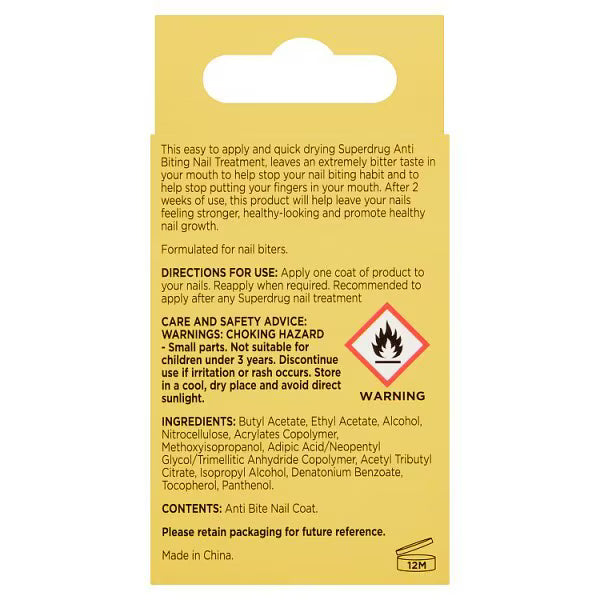 Superdrug Quick Drying Anti Biting Nail Coat with Vitamin E (British brand)