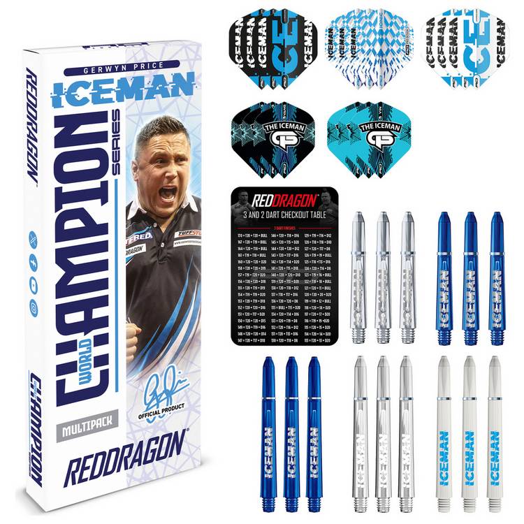 Red Dragon Gerwyn Price Iceman darts accessories pack (British brand)