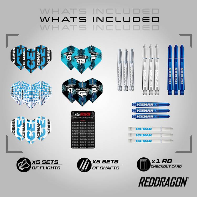 Red Dragon Gerwyn Price Iceman darts accessories pack (British brand)
