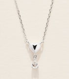 Astrid & Miyu white gold topaz heart necklace, UK version