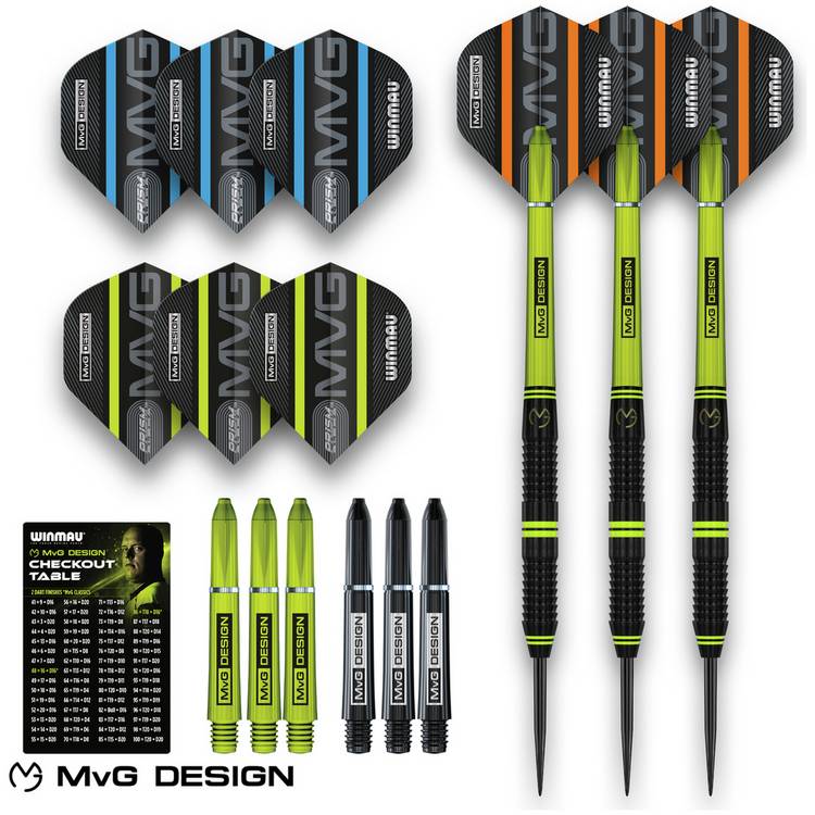 Winmau MvG Active 24g tungsten darts set - British product