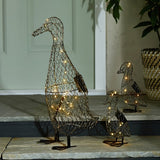 Home solar duck family wire sculpture, imported from the UK