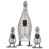 Home solar duck family wire sculpture, imported from the UK