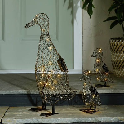 Argos Home Solar Duck Family 3-Piece Solar Powered Wire Garden Sculpture with Warm White LED Lights- Buy online at McGrocer