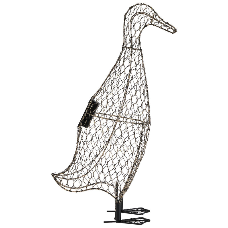 Home solar duck family wire sculpture, imported from the UK