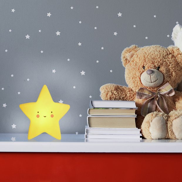 Searchlight star-shaped battery powered night light yellow - British product