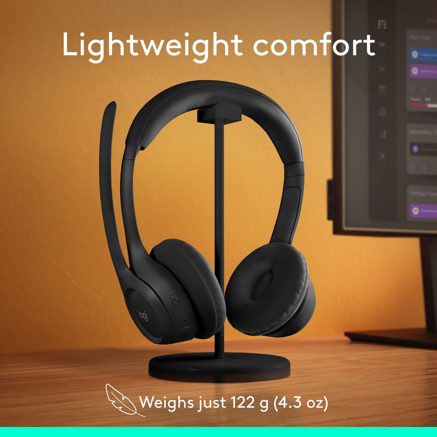 Logitech Zone 300 wireless PC headset black, imported from the UK