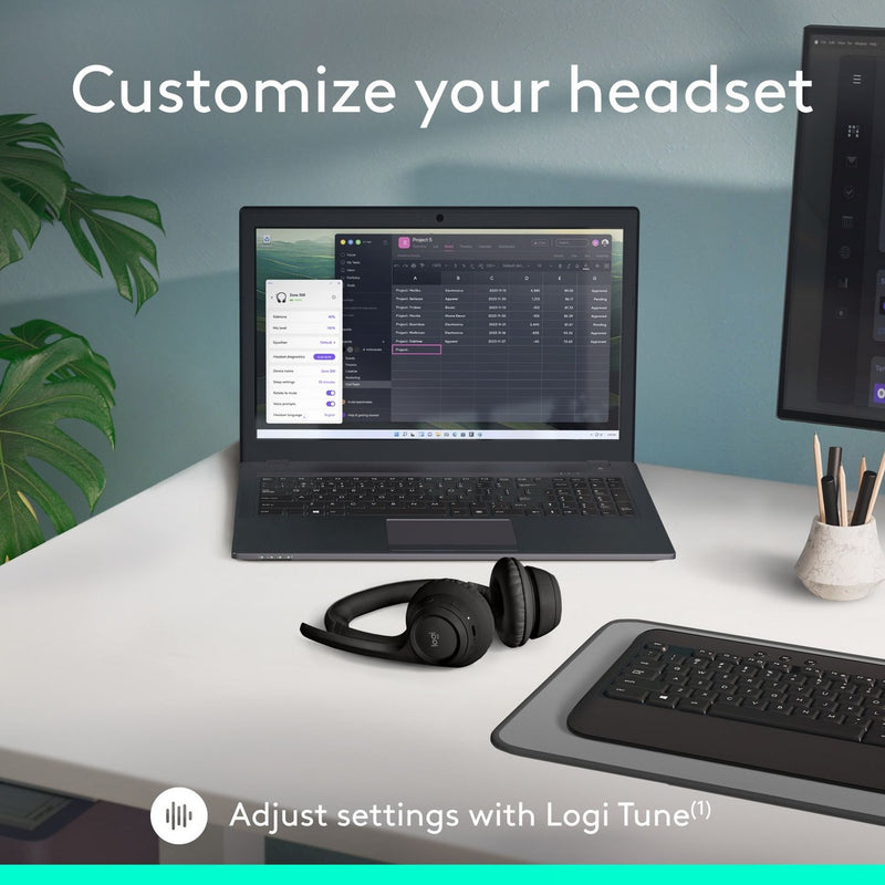 Logitech Zone 300 wireless PC headset black, imported from the UK