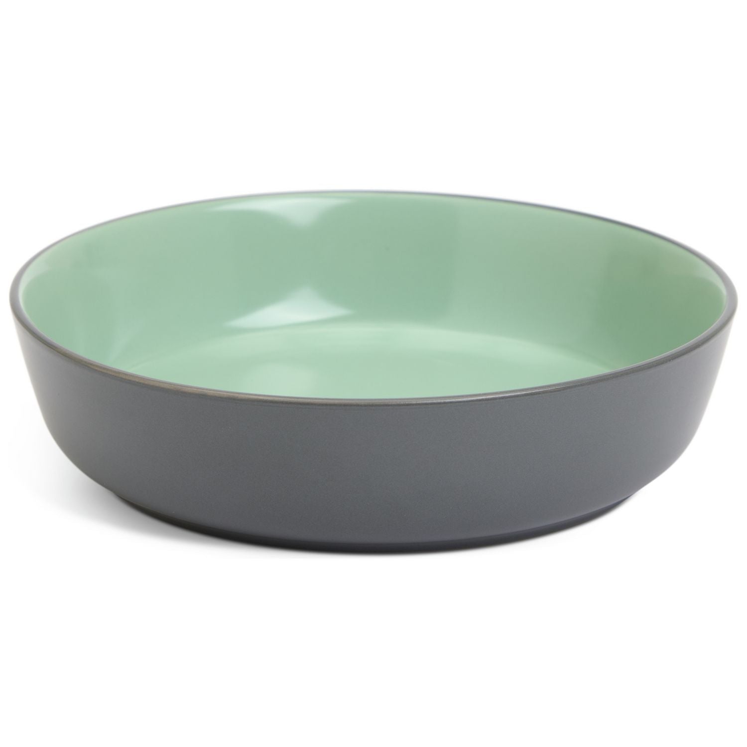 Habitat two tone stoneware pasta bowls grey mint 4 piece (British brand)
