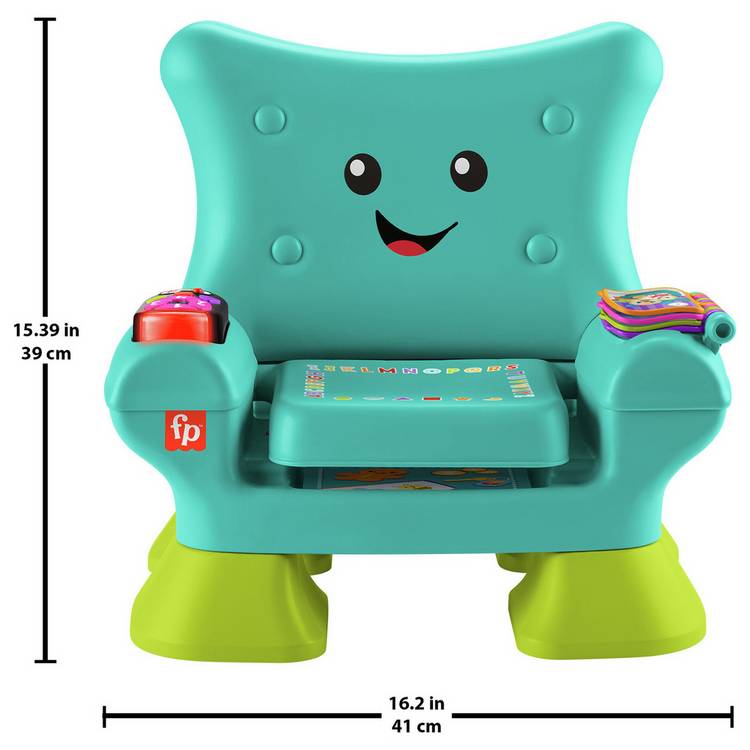 Fisher Price Smart Stages Chair teal electronic learning toy, UK version