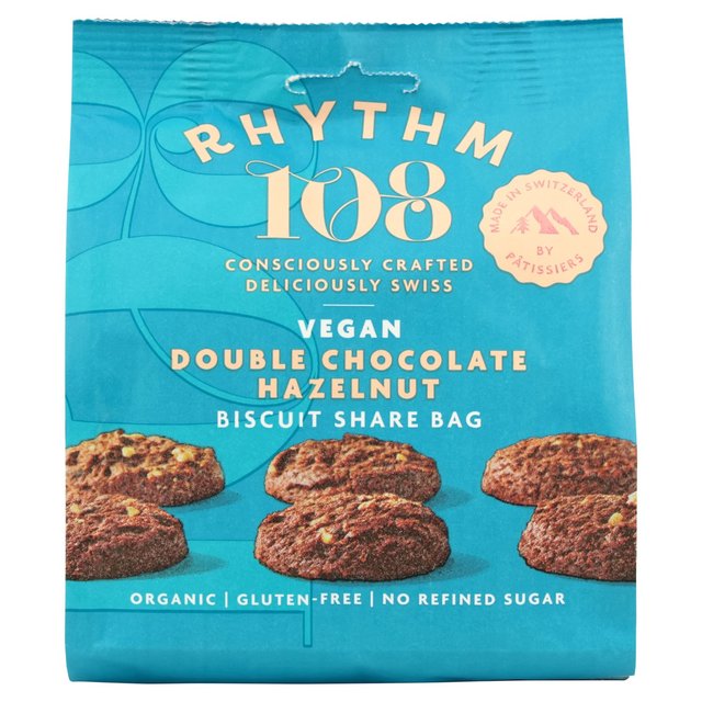 Rhythm 108 Swiss Vegan Double Chocolate Hazelnut Biscuit Share Bag   135g