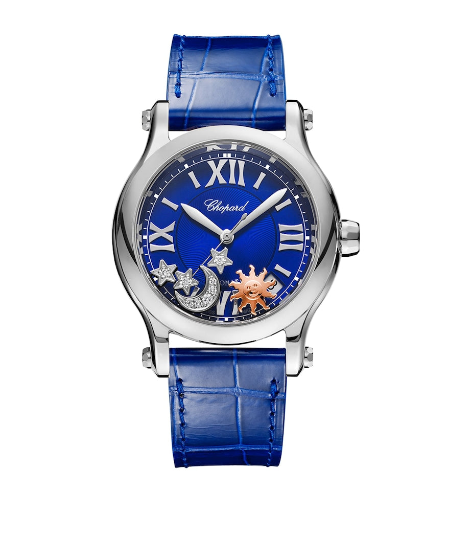 Chopard Happy Sport watch 36mm with diamonds and charms, imported from the UK