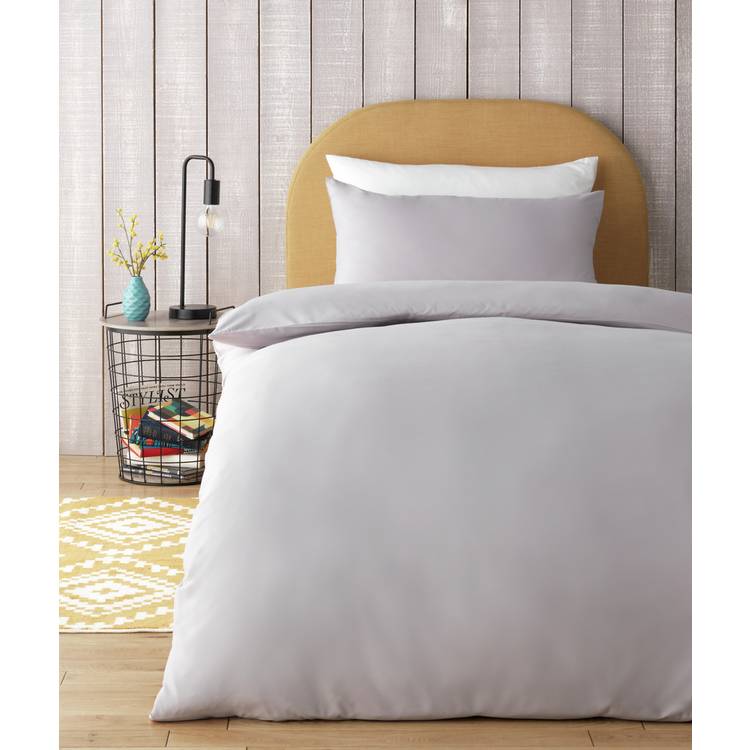 Silentnight dove grey microfibre bedding set single (British brand)