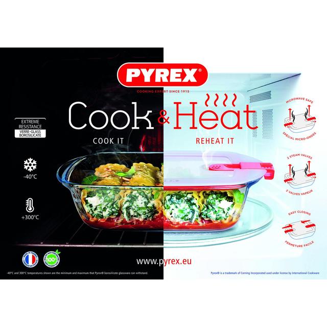 Pyrex Cook&Heat Dish & Lid 23cm GOODS M&S   