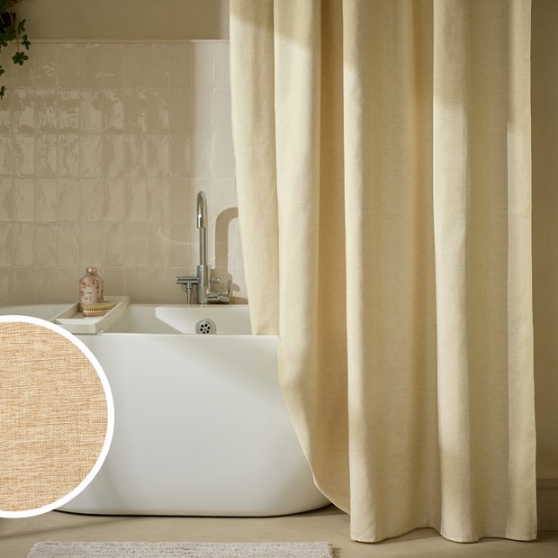 Argos Home shower curtain beige 180x180cm - British product