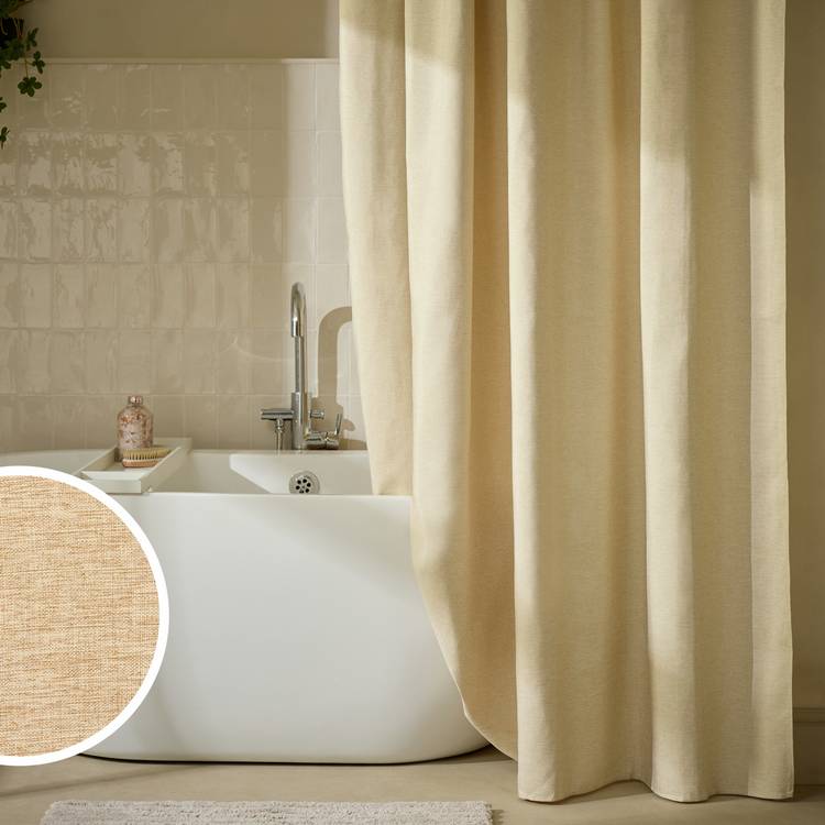 Argos Home shower curtain beige 180x180cm - British product