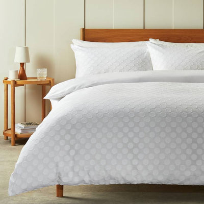 Argos Habitat Cotton Clipped Dot White Bedding Set - Double- Buy online at McGrocer