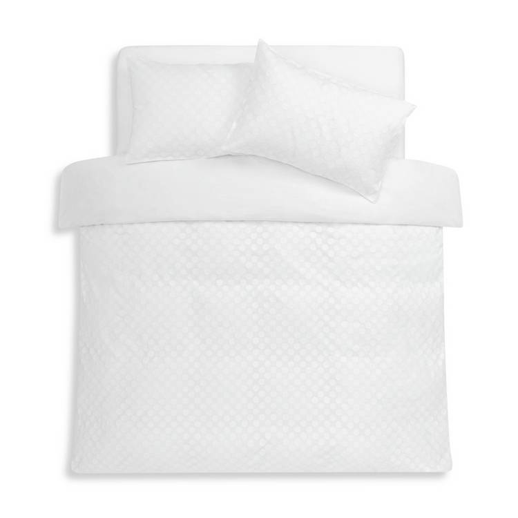Habitat cotton clipped dot white bedding set double, UK version