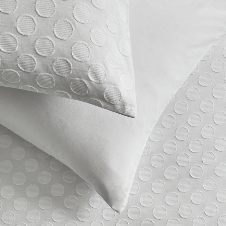 Habitat cotton clipped dot white bedding set double, UK version