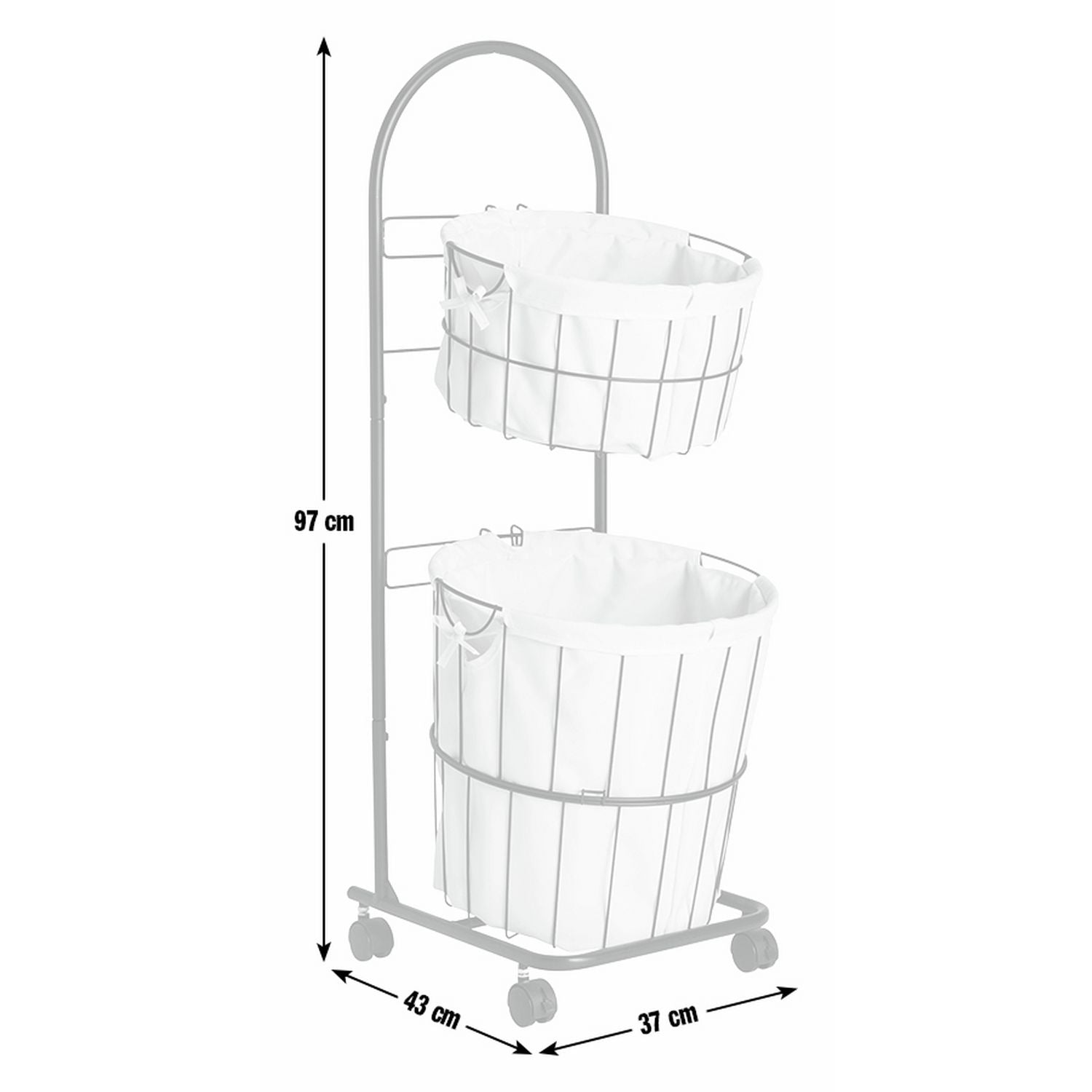 Argos Home laundry basket trolley 37 litre black - British product