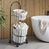 Argos Home laundry basket trolley 37 litre black - British product