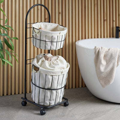 Argos Argos Home 37 Litre Laundry Basket Trolley Black- Buy online at McGrocer