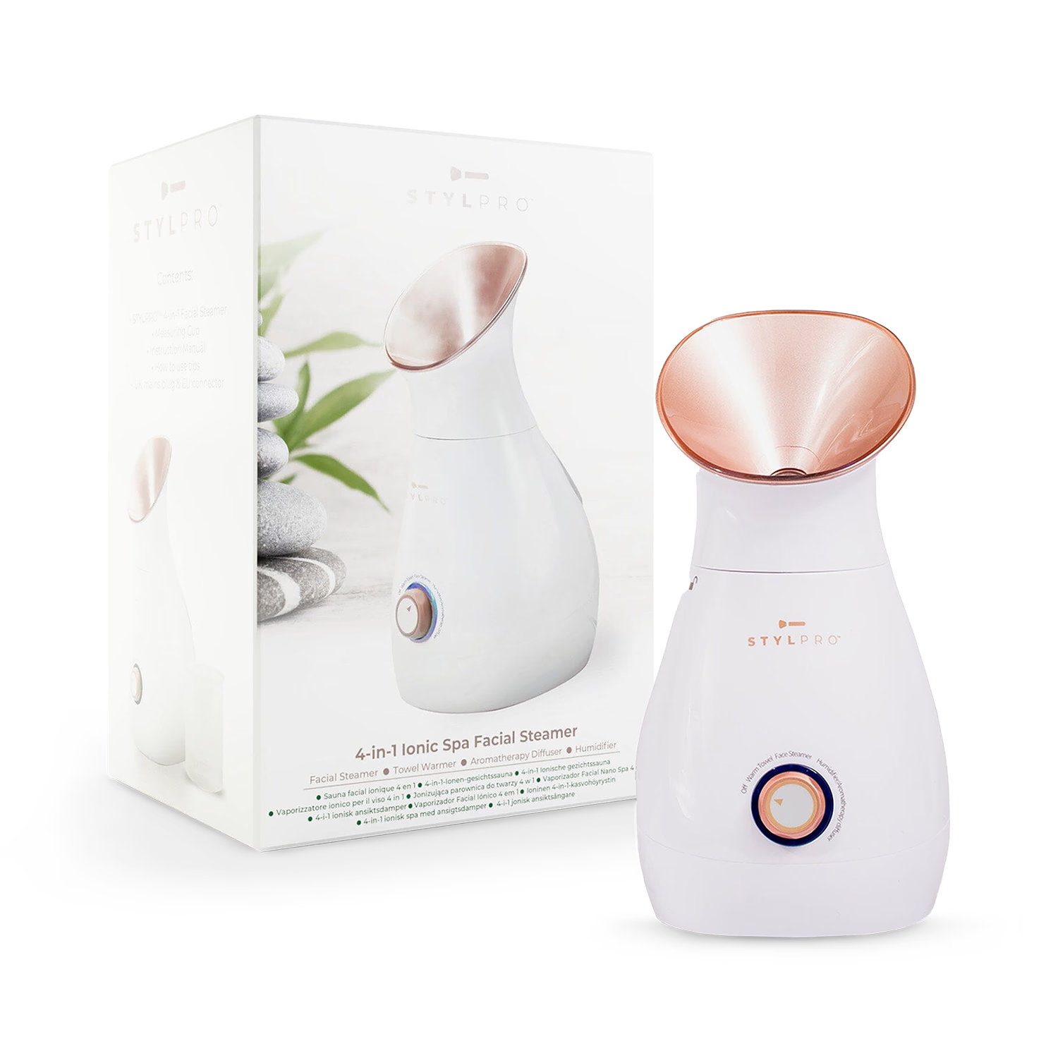 Stylpro 4-in-1 facial steamer rose gold, UK version