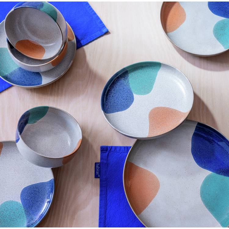 Habitat 60 Recast stoneware dinner set 12 pieces (British brand)