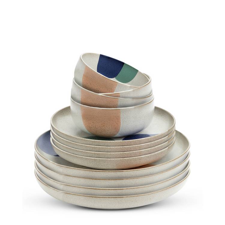 Habitat 60 Recast stoneware dinner set 12 pieces (British brand)