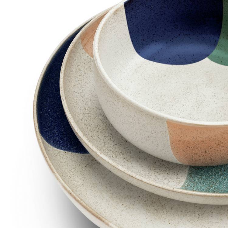 Habitat 60 Recast stoneware dinner set 12 pieces (British brand)