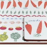 Argos Home allotment placemat and coaster set with vegetable print (British brand)