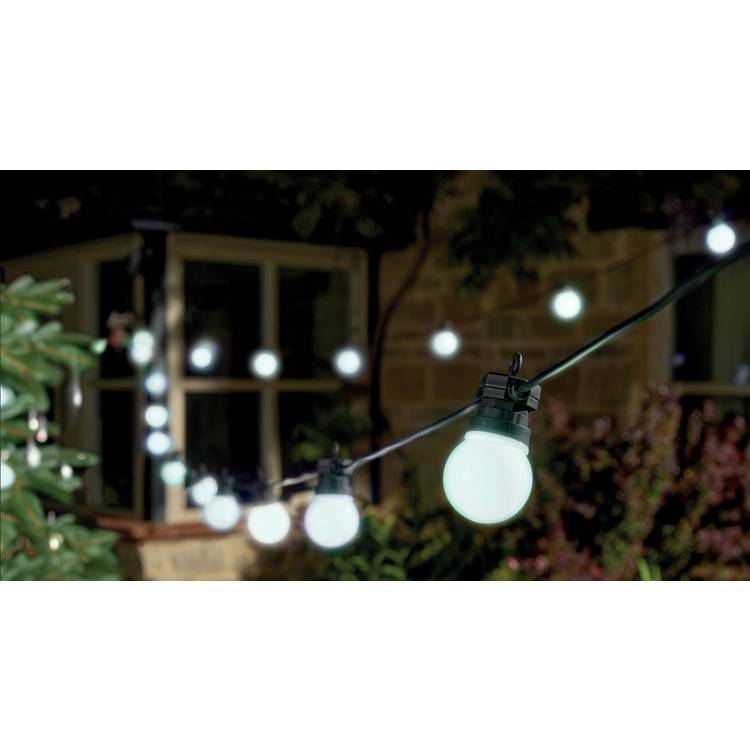 Smart Garden vintage outdoor festoon string lights white 10-bulb UK version