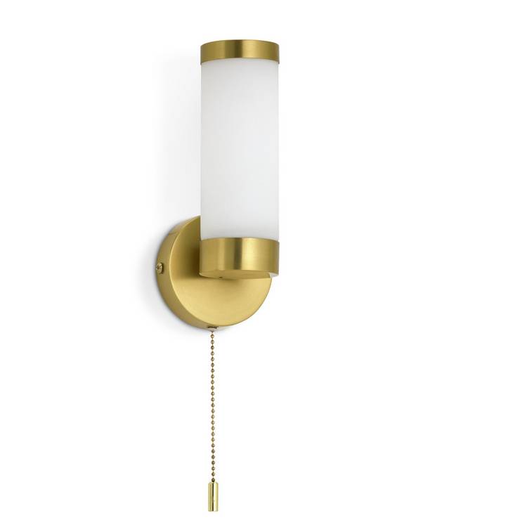 Argos Home Aspley opal glass wall light brass finish - British product