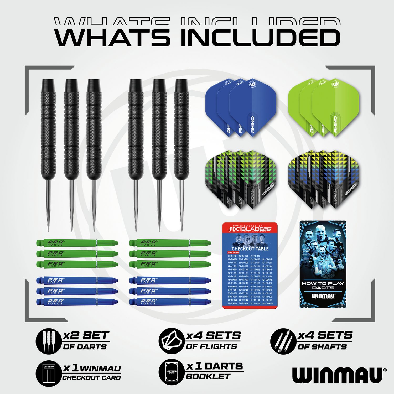 Winmau Cadet 19g steel darts set with flights - British product
