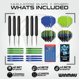 Winmau Cadet 19g steel darts set with flights - British product