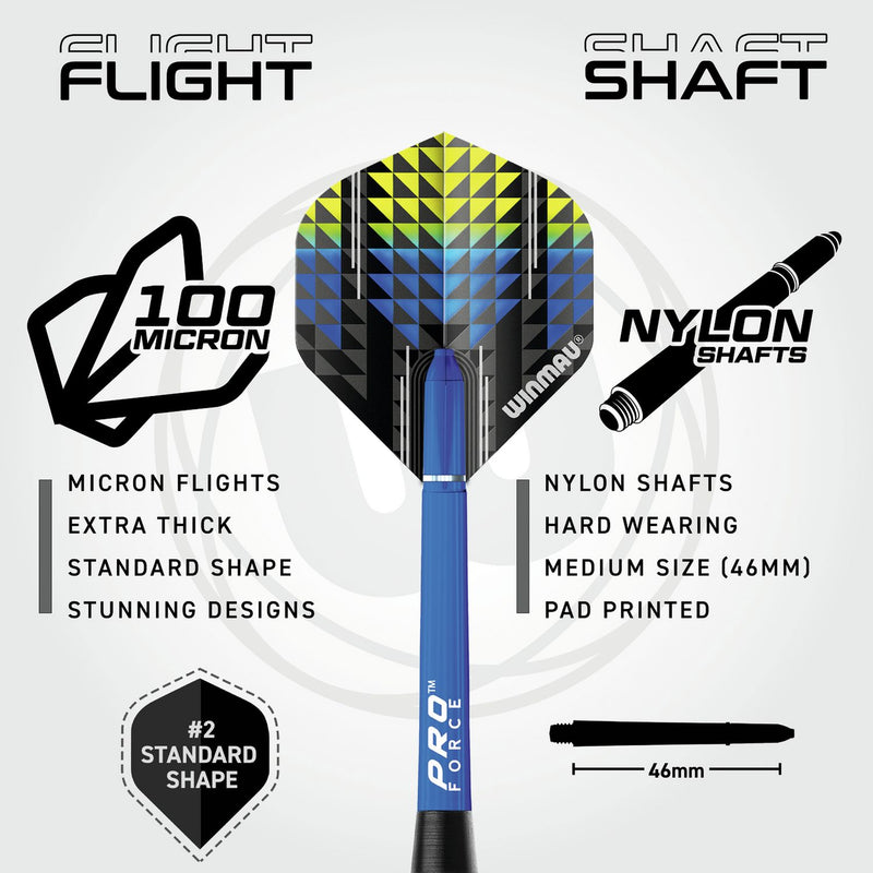 Winmau Cadet 19g steel darts set with flights - British product
