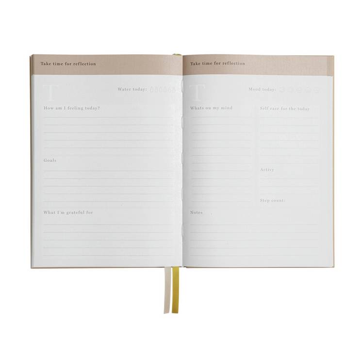Habitat A5 Wellness Journal with champagne faux leather cover (British brand)