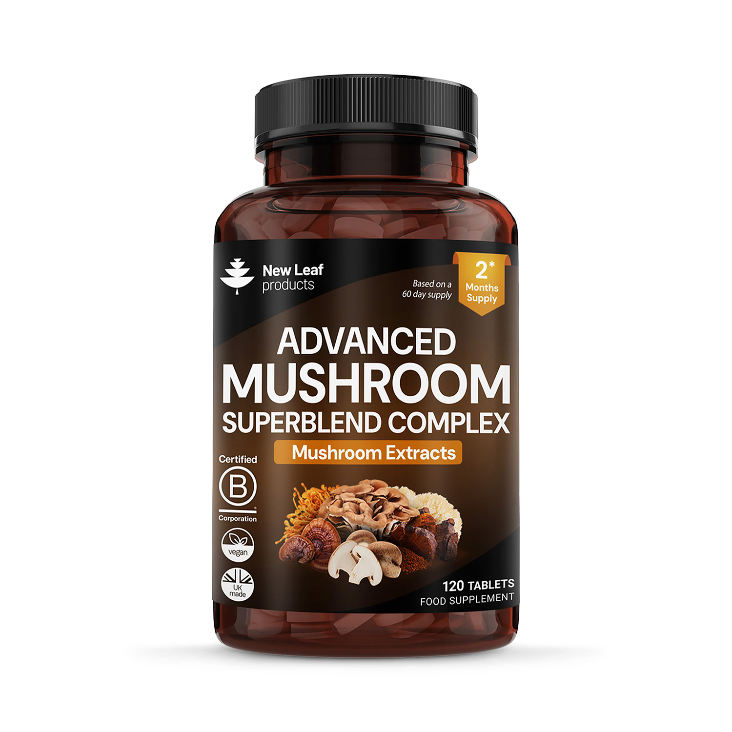 New Leaf mushroom superblend complex 120 tablets, UK version