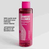 WooWoo Cranberry Cleanse pH-balanced intimate wash, imported from the UK