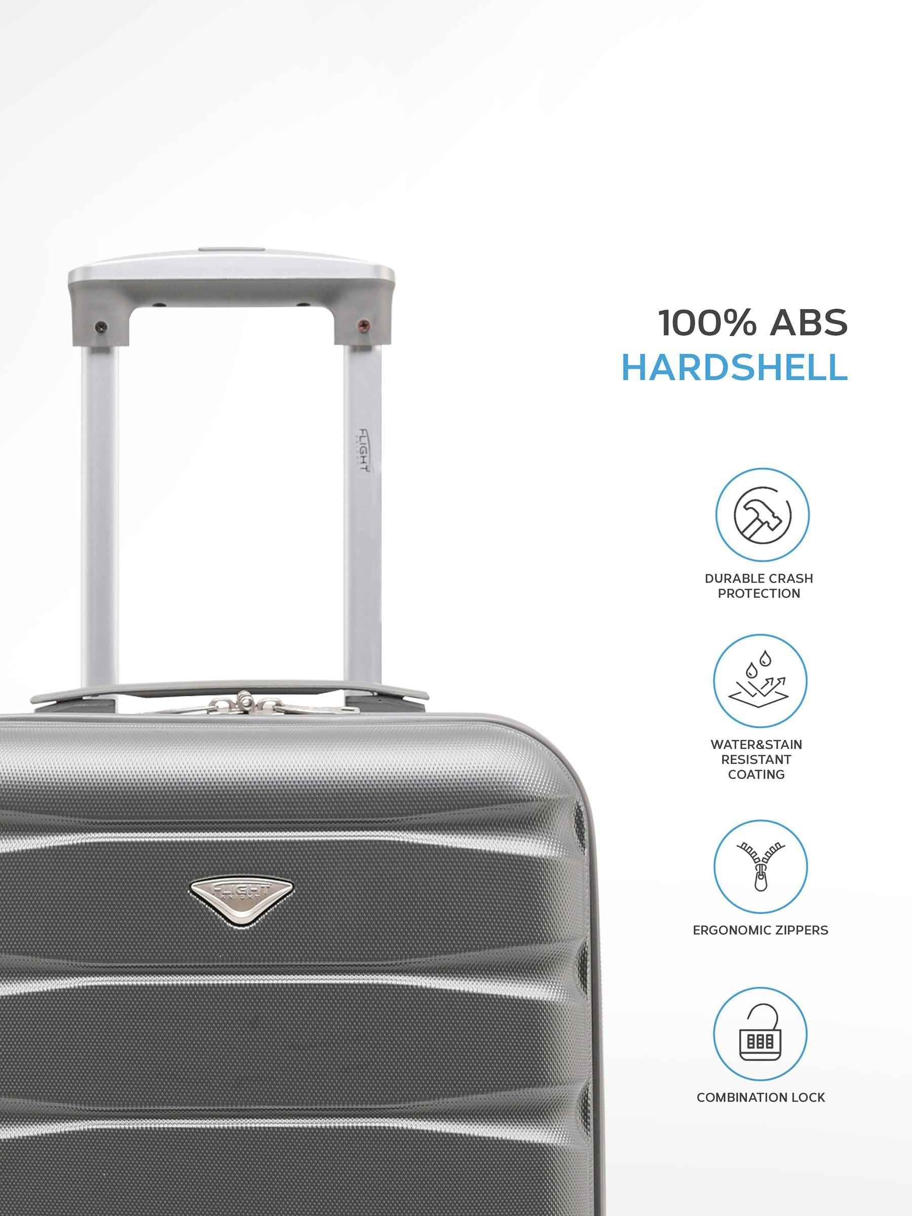Flight Knight charcoal cabin suitcase 55x35x25cm, UK version