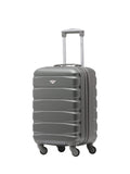 Flight Knight Charcoal Flight Knight 55x35x25cm 4 Wheel ABS Hard Case Cabin Carry On Hand Black Luggage