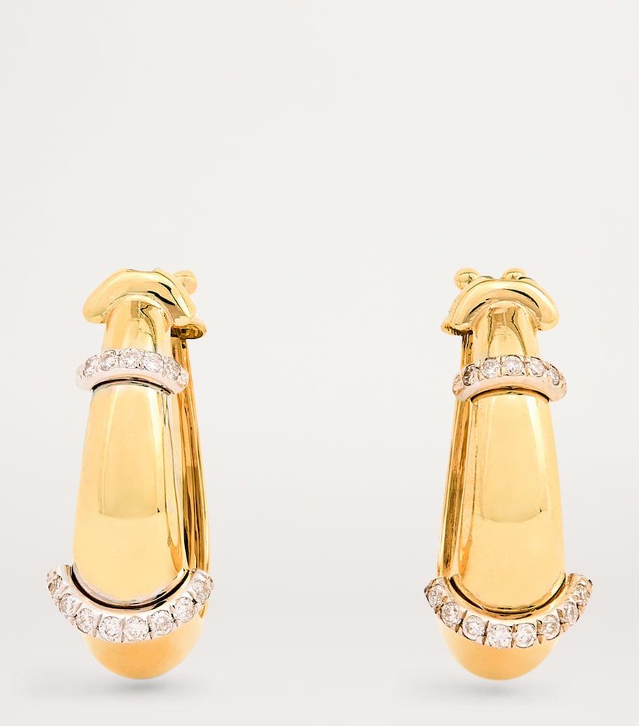 L'Atelier Nawbar yellow gold diamond earrings, imported from the UK