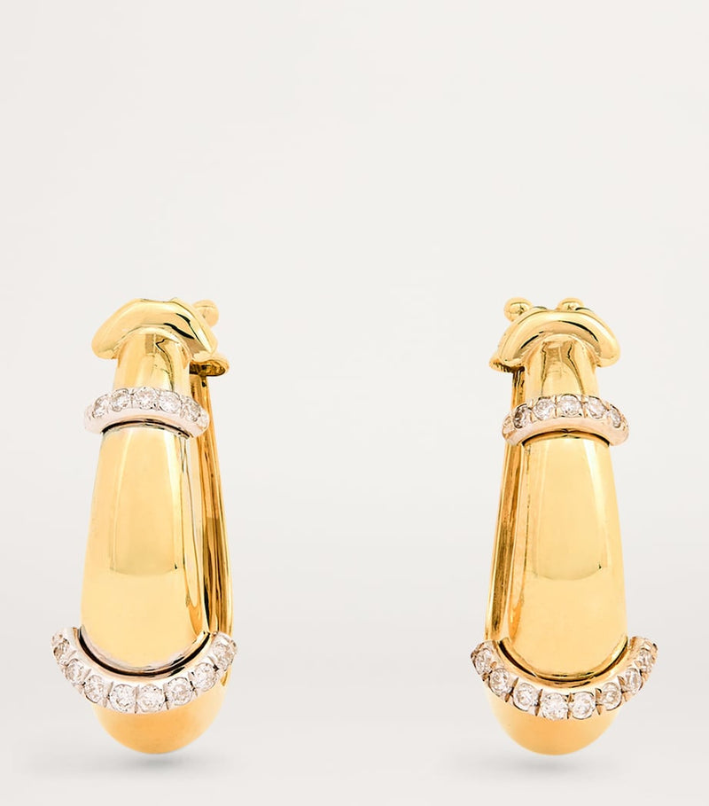 L'Atelier Nawbar yellow gold diamond earrings, imported from the UK