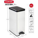 Curver slim bin 40 litre silver - British product