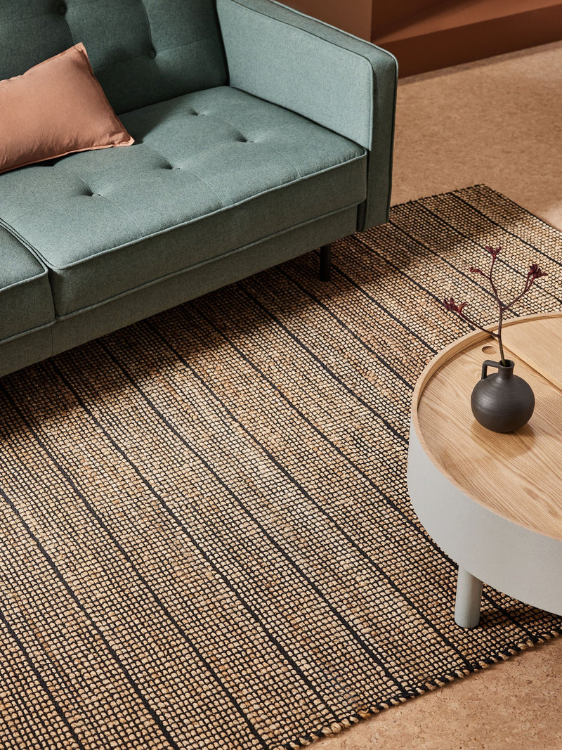 MADE.COM Black Hurley woven jute rug (British brand)