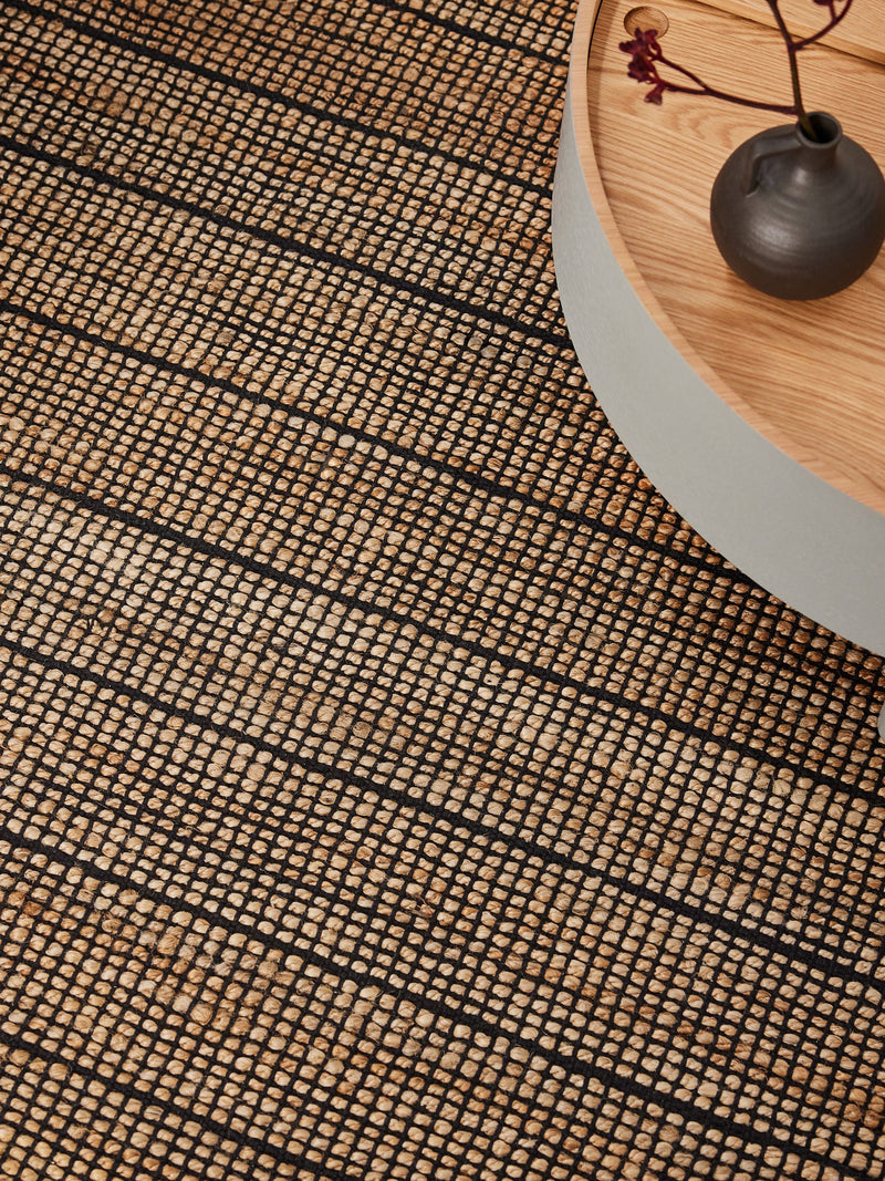 MADE.COM Black Hurley woven jute rug (British brand)